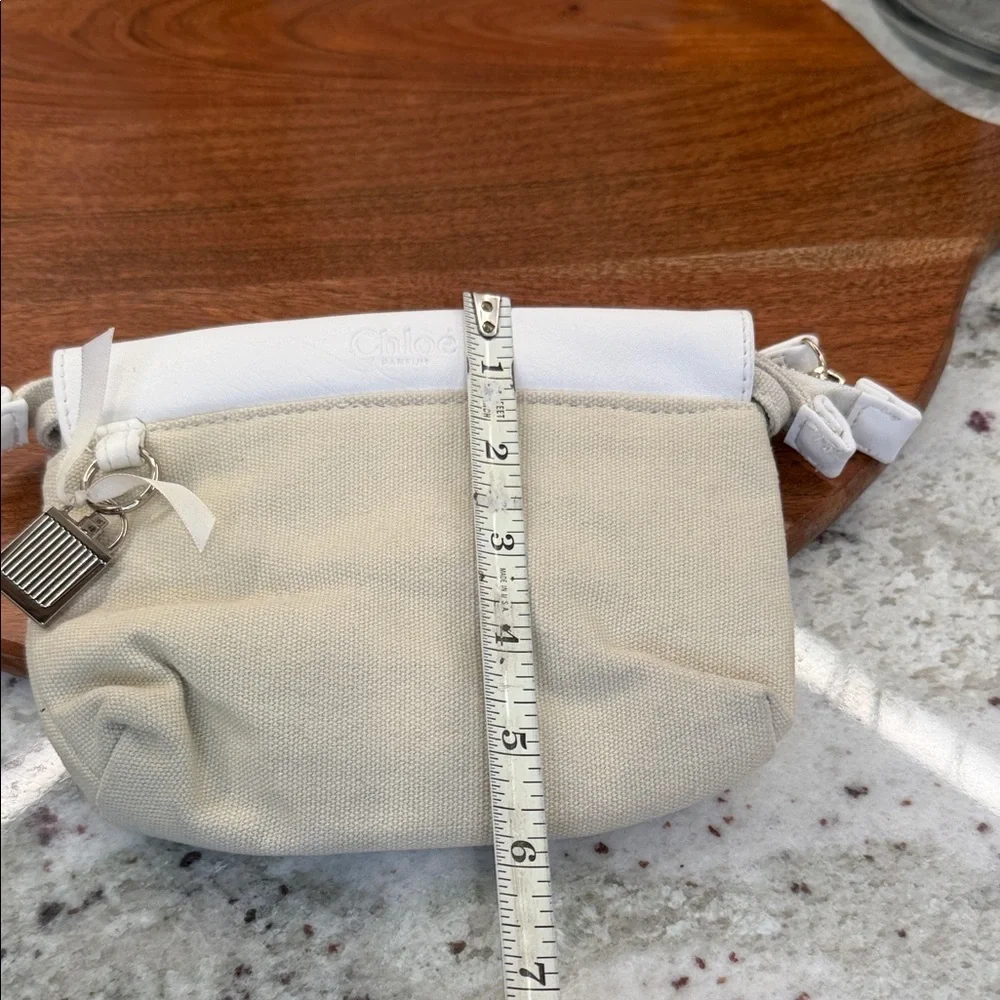 Chloe Parfum White and Cream Canvas Cosmetics Bag